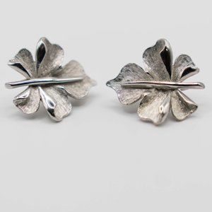 Vintage Silver Tone Maple Leaves